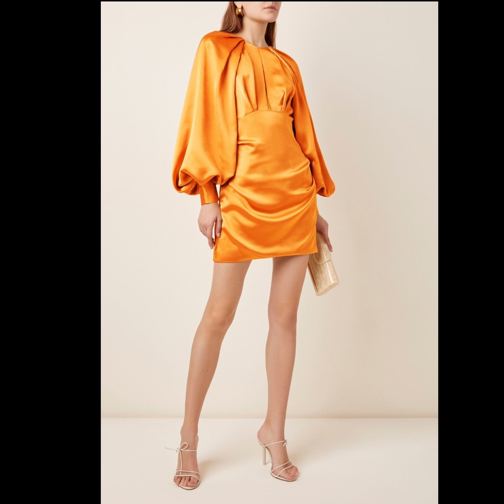 Acler Orange Satin Dress